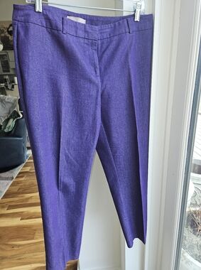 Chico's Rich Purple Straight-Leg Trousers